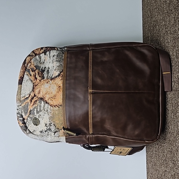Focus Space Tapestry Elk Deer Laptop Padded Backpack 16x14 New - Picture 1 of 10